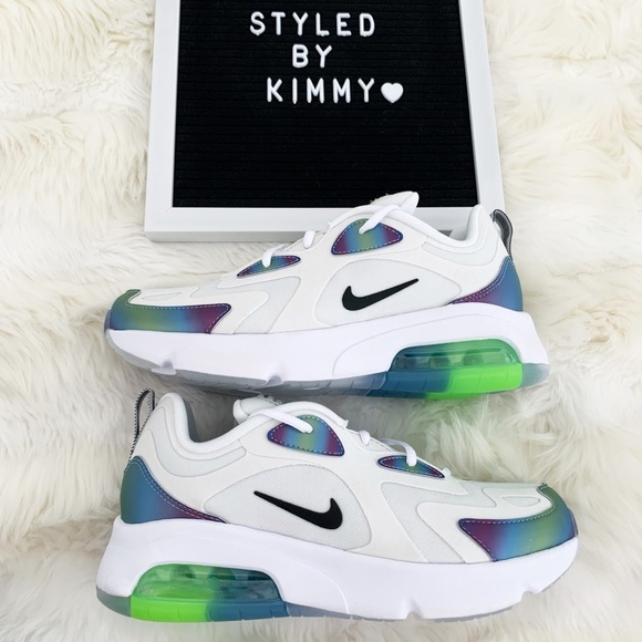 NIKE AIR MAX 200 Sneakers New Shoes Blue Neon - Picture 6 of 8